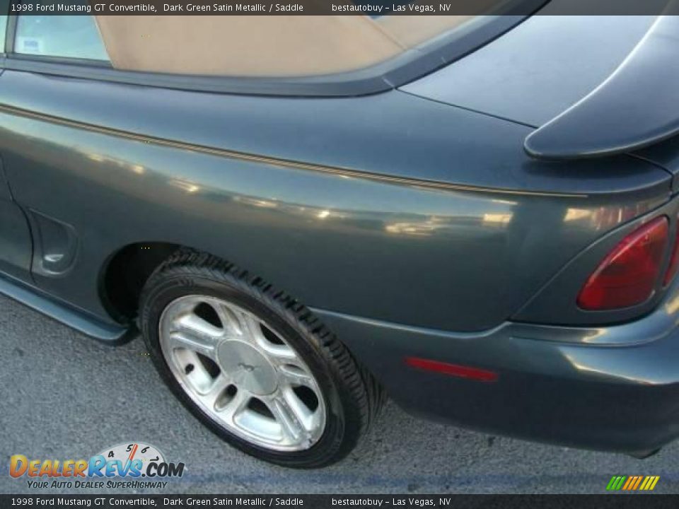 1998 Ford Mustang GT Convertible Dark Green Satin Metallic / Saddle Photo #20