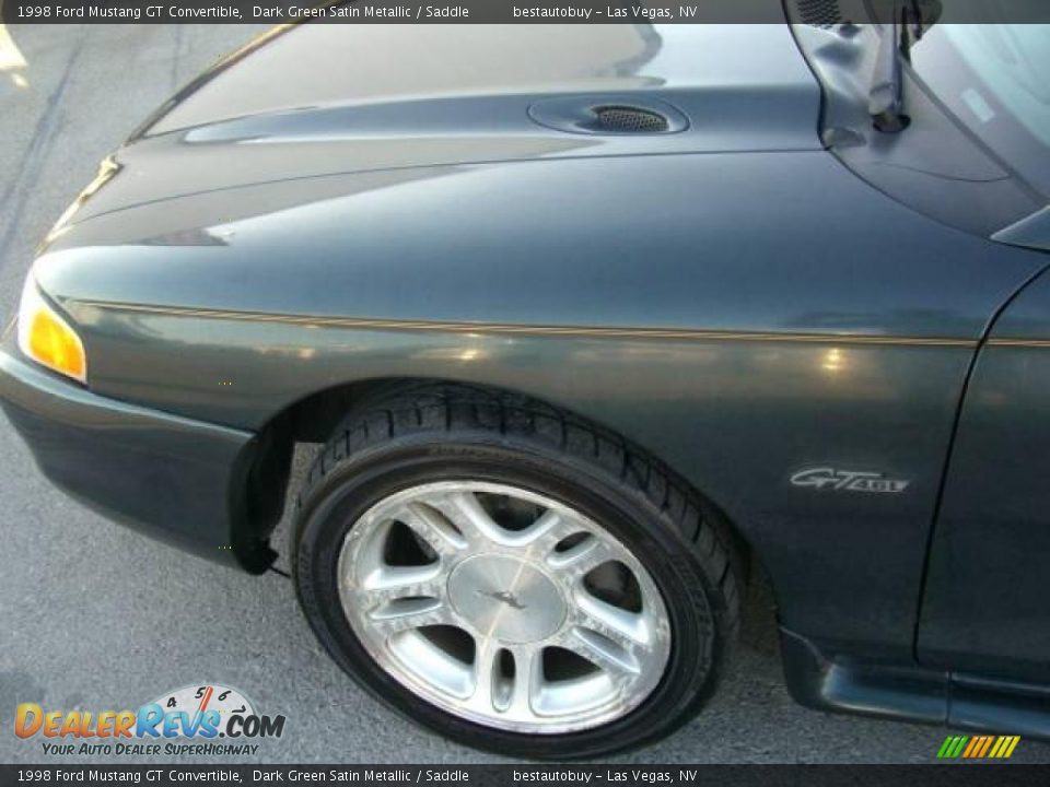 1998 Ford Mustang GT Convertible Dark Green Satin Metallic / Saddle Photo #22