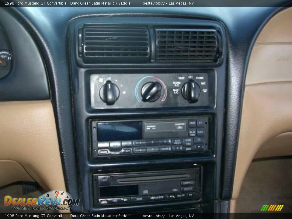 1998 Ford Mustang GT Convertible Dark Green Satin Metallic / Saddle Photo #32