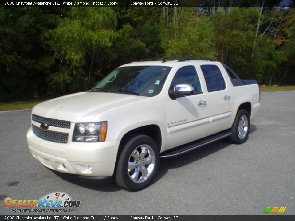 2008 Chevrolet Avalanche LTZ White Diamond Tricoat / Ebony Photo #1