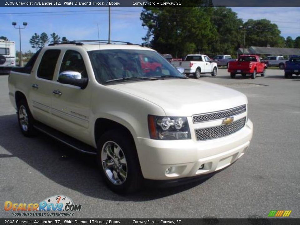 2008 Chevrolet Avalanche LTZ White Diamond Tricoat / Ebony Photo #3