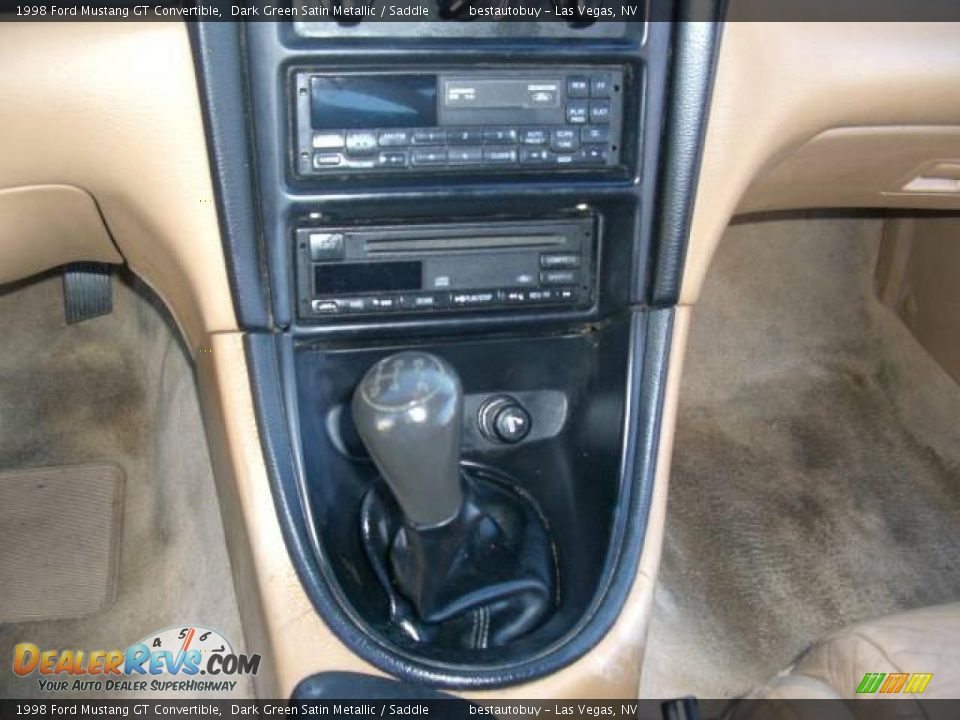 1998 Ford Mustang GT Convertible Dark Green Satin Metallic / Saddle Photo #33