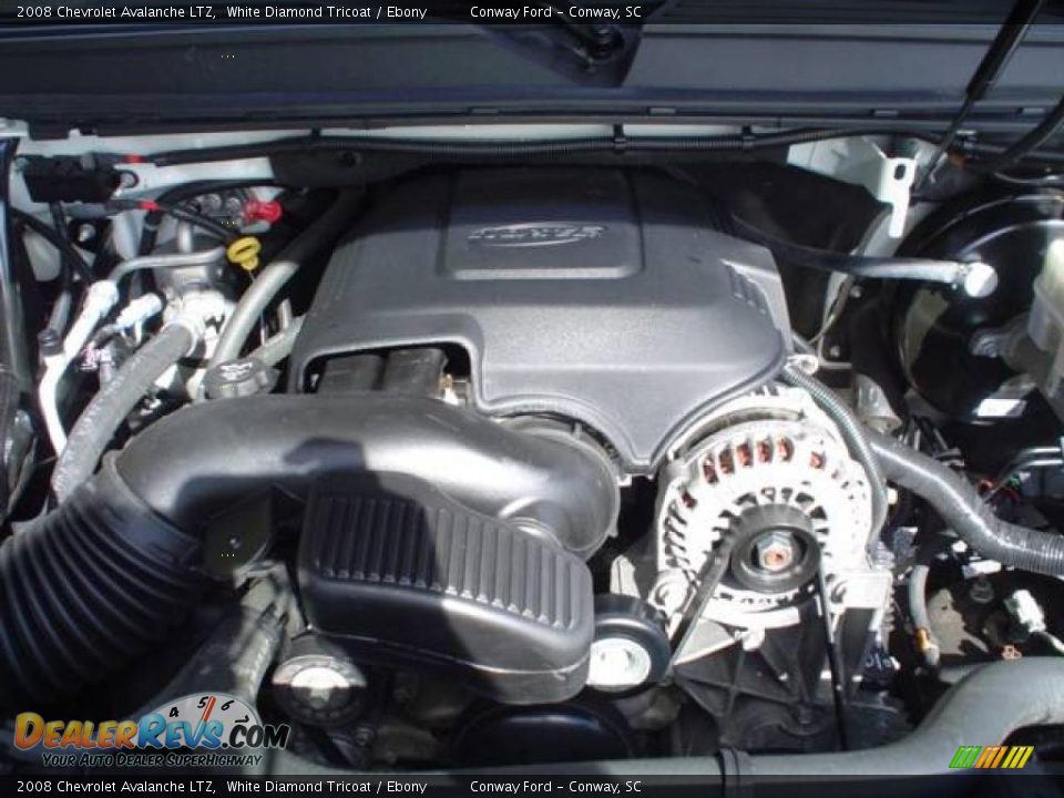 2008 Chevrolet Avalanche LTZ White Diamond Tricoat / Ebony Photo #11