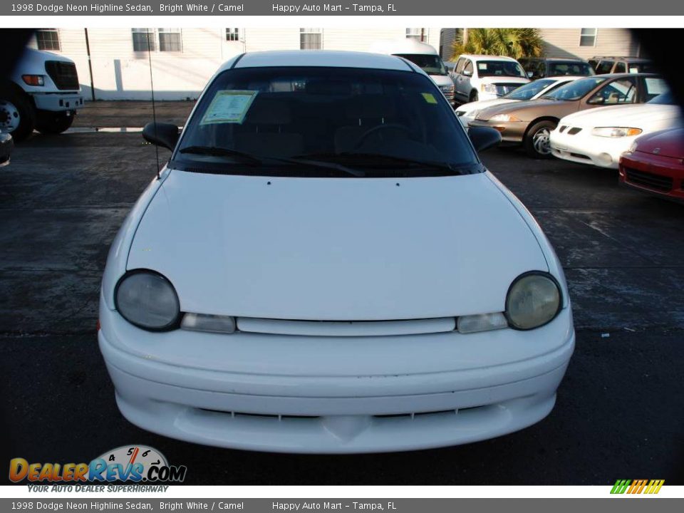 1998 Dodge Neon Highline Sedan Bright White / Camel Photo #2