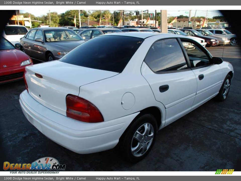 1998 Dodge Neon Highline Sedan Bright White / Camel Photo #4