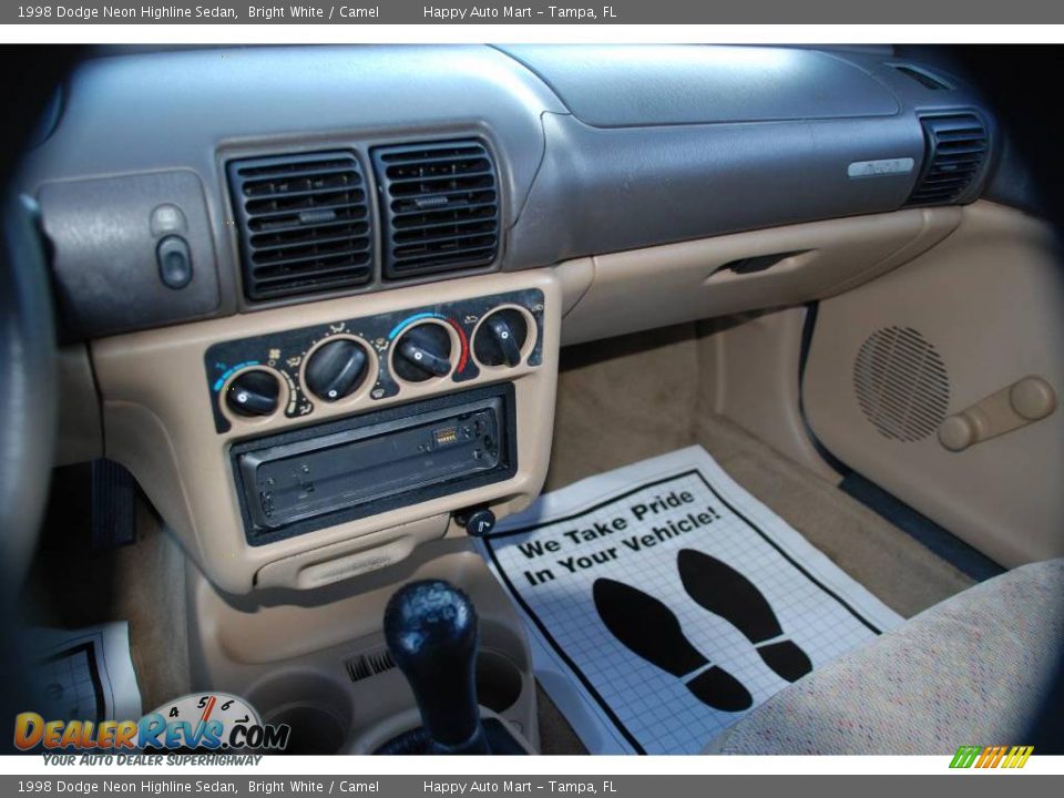 1998 Dodge Neon Highline Sedan Bright White / Camel Photo #7