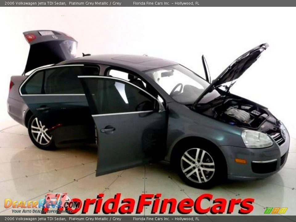 2006 Volkswagen Jetta TDI Sedan Platinum Grey Metallic / Grey Photo #7