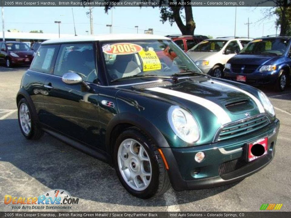 2005 Mini Cooper S Hardtop British Racing Green Metallic / Space Grey/Panther Black Photo #1