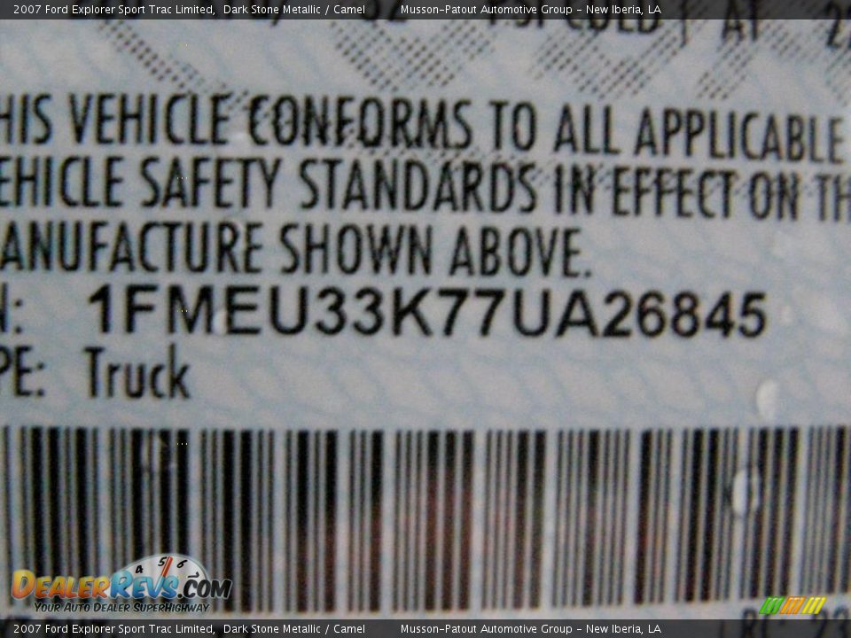 2007 Ford Explorer Sport Trac Limited Dark Stone Metallic / Camel Photo #13