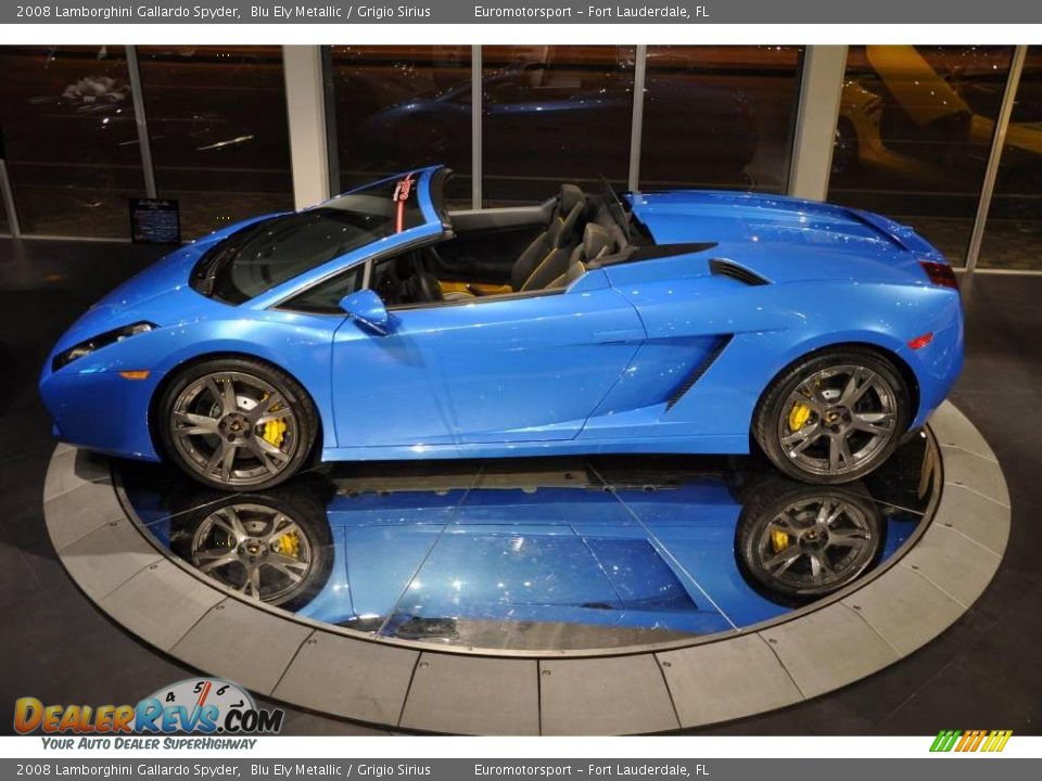 2008 Lamborghini Gallardo Spyder Blu Ely Metallic / Grigio Sirius Photo #10