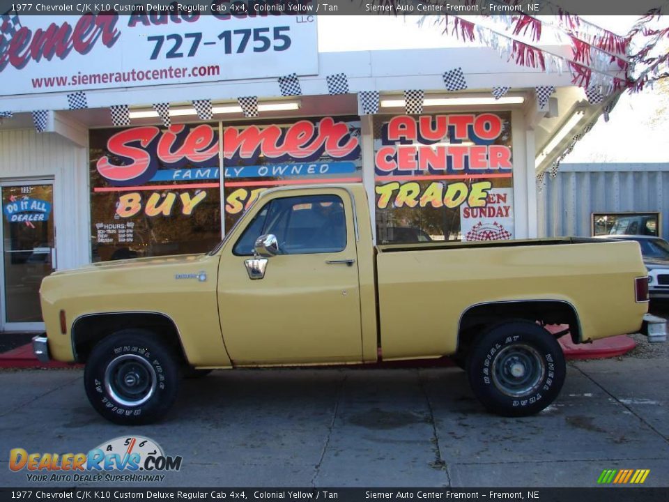 1977 Chevrolet C/K K10 Custom Deluxe Regular Cab 4x4 Colonial Yellow / Tan Photo #1