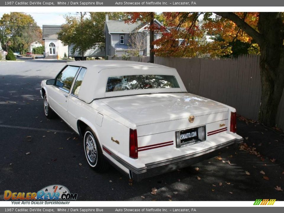 1987 Cadillac DeVille Coupe White / Dark Sapphire Blue Photo #3