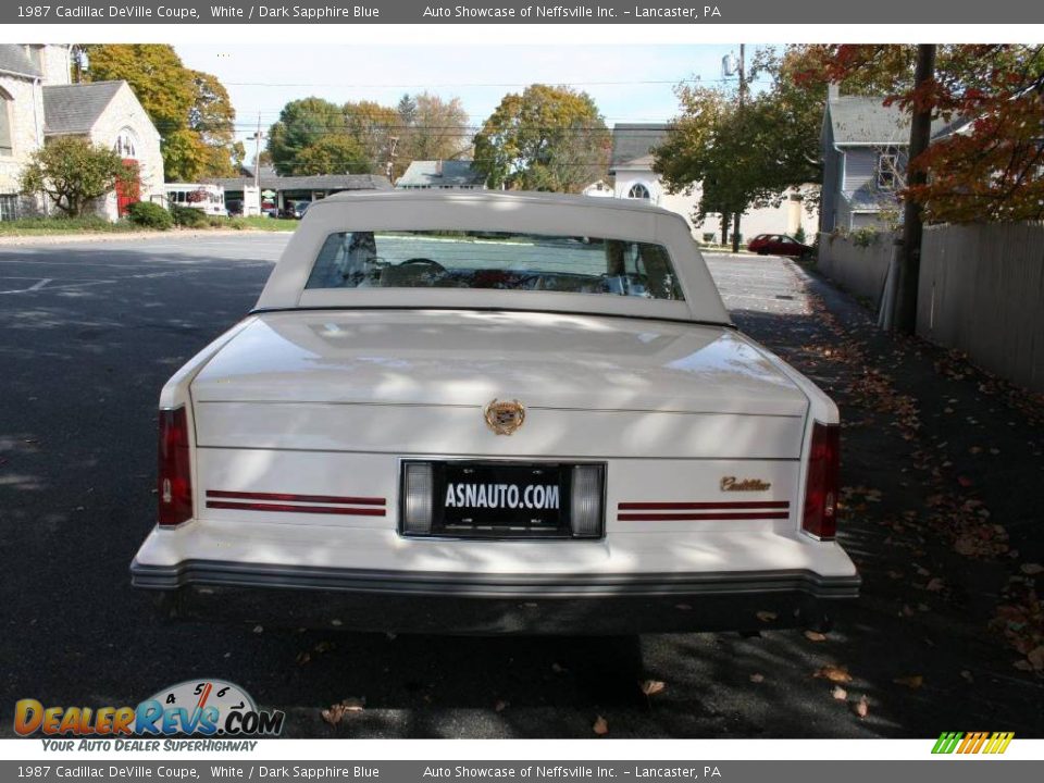 1987 Cadillac DeVille Coupe White / Dark Sapphire Blue Photo #5