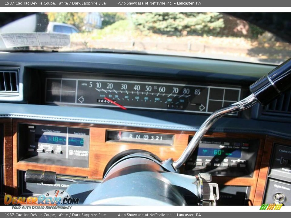 1987 Cadillac DeVille Coupe White / Dark Sapphire Blue Photo #7