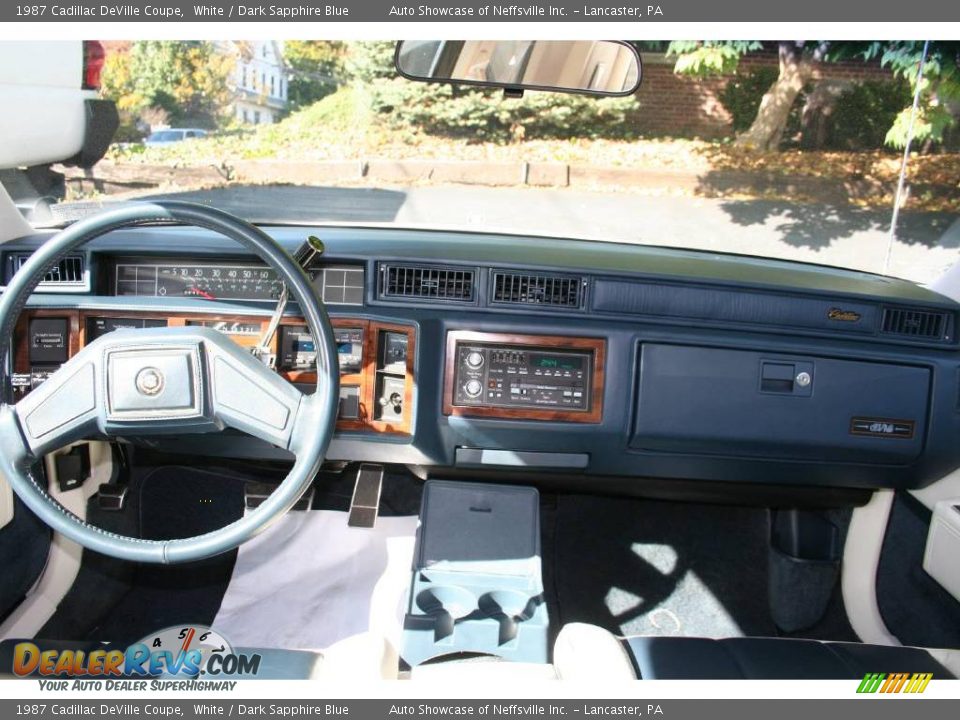 1987 Cadillac DeVille Coupe White / Dark Sapphire Blue Photo #12