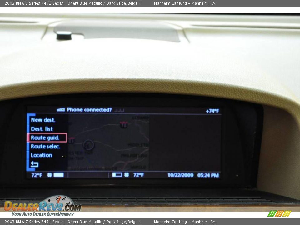 2003 BMW 7 Series 745Li Sedan Orient Blue Metallic / Dark Beige/Beige III Photo #8
