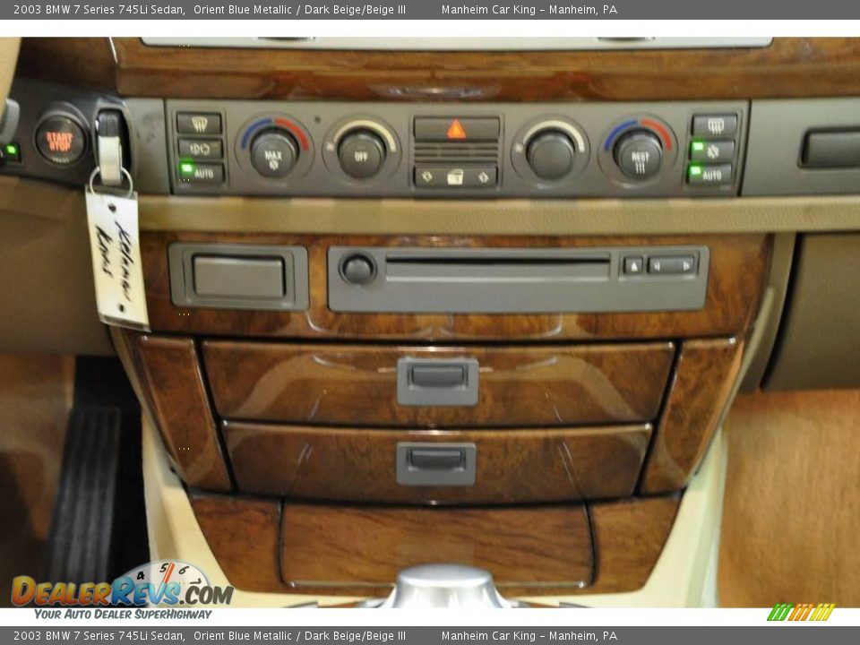 2003 BMW 7 Series 745Li Sedan Orient Blue Metallic / Dark Beige/Beige III Photo #9