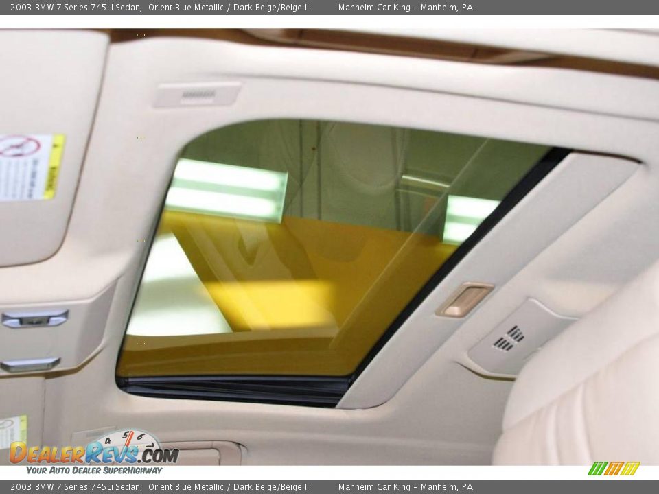 2003 BMW 7 Series 745Li Sedan Orient Blue Metallic / Dark Beige/Beige III Photo #10