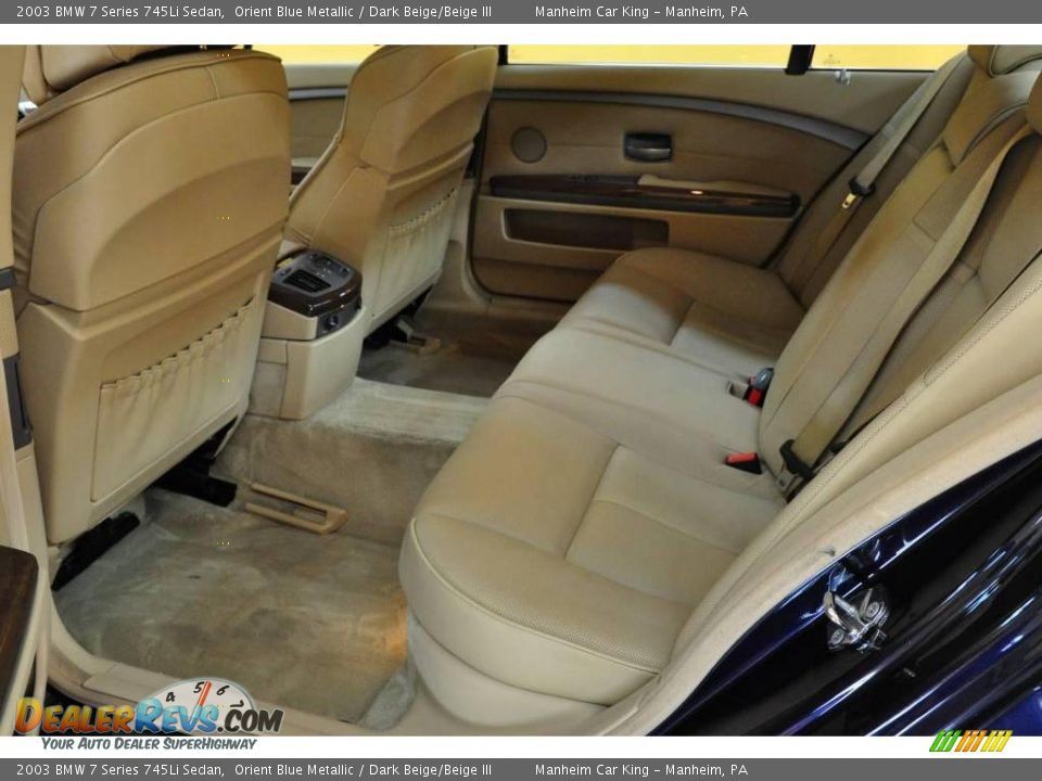 2003 BMW 7 Series 745Li Sedan Orient Blue Metallic / Dark Beige/Beige III Photo #15