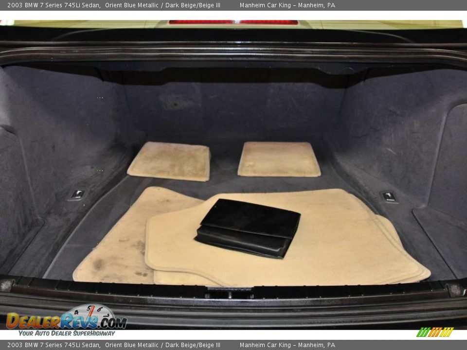 2003 BMW 7 Series 745Li Sedan Orient Blue Metallic / Dark Beige/Beige III Photo #16
