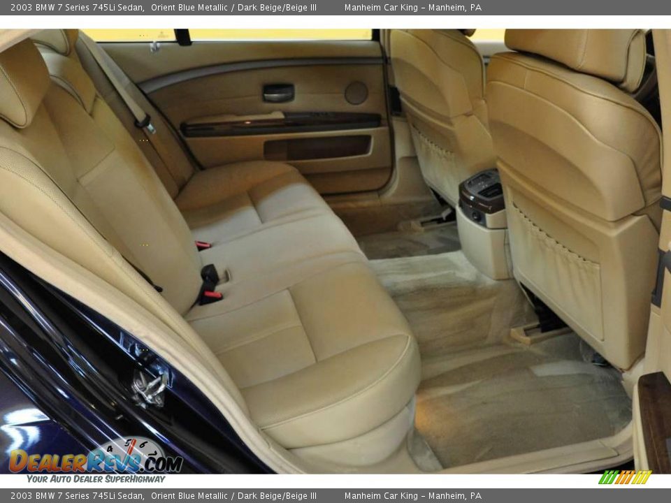 2003 BMW 7 Series 745Li Sedan Orient Blue Metallic / Dark Beige/Beige III Photo #17