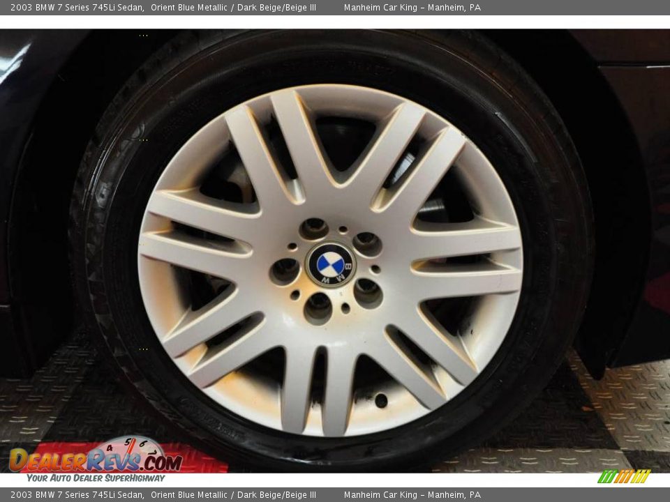 2003 BMW 7 Series 745Li Sedan Orient Blue Metallic / Dark Beige/Beige III Photo #19