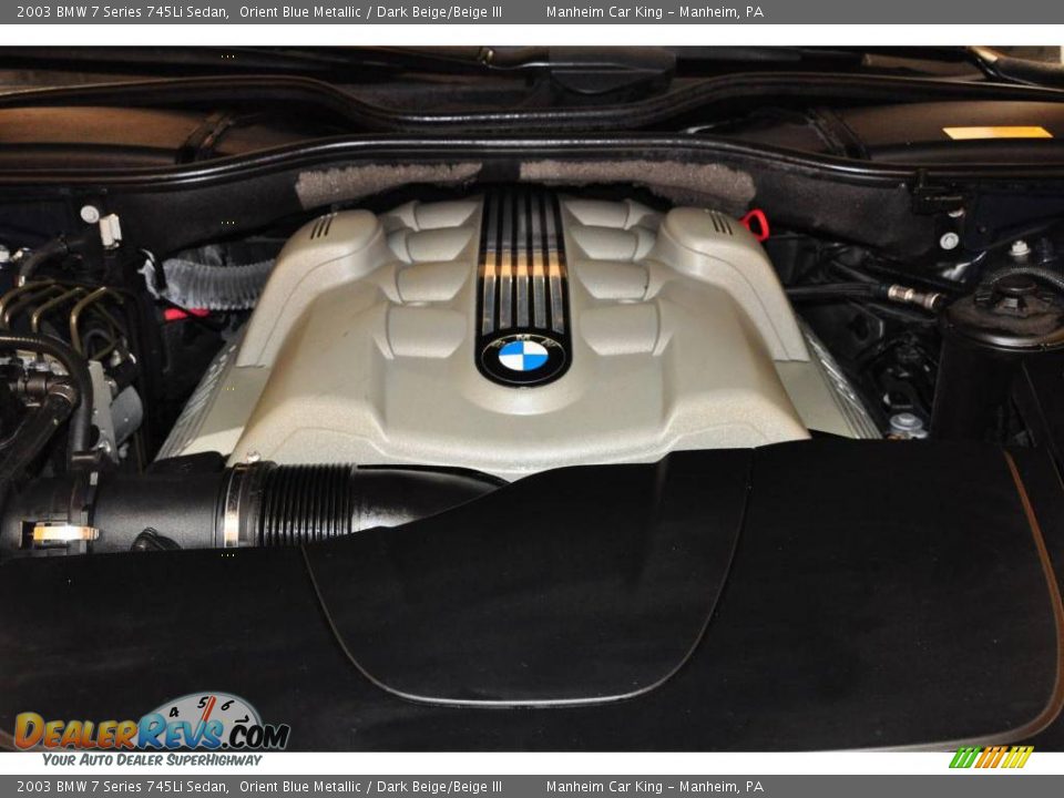 2003 BMW 7 Series 745Li Sedan Orient Blue Metallic / Dark Beige/Beige III Photo #20