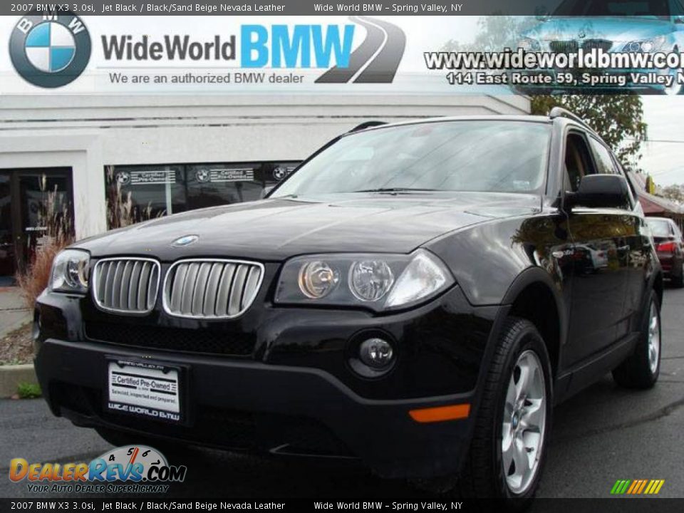 2007 BMW X3 3.0si Jet Black / Black/Sand Beige Nevada Leather Photo #1