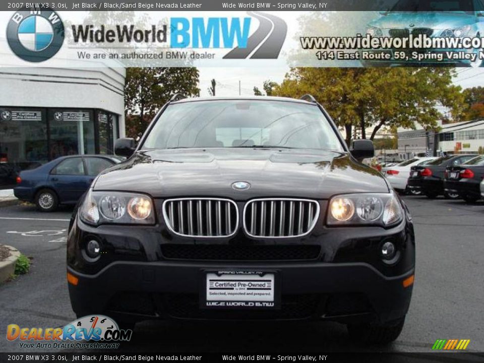 2007 BMW X3 3.0si Jet Black / Black/Sand Beige Nevada Leather Photo #2