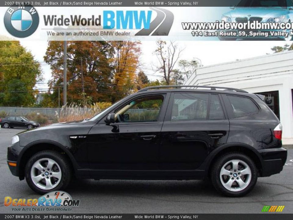 2007 BMW X3 3.0si Jet Black / Black/Sand Beige Nevada Leather Photo #3