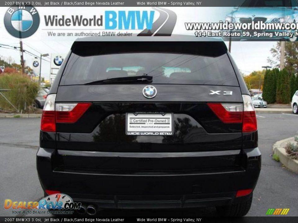2007 BMW X3 3.0si Jet Black / Black/Sand Beige Nevada Leather Photo #6