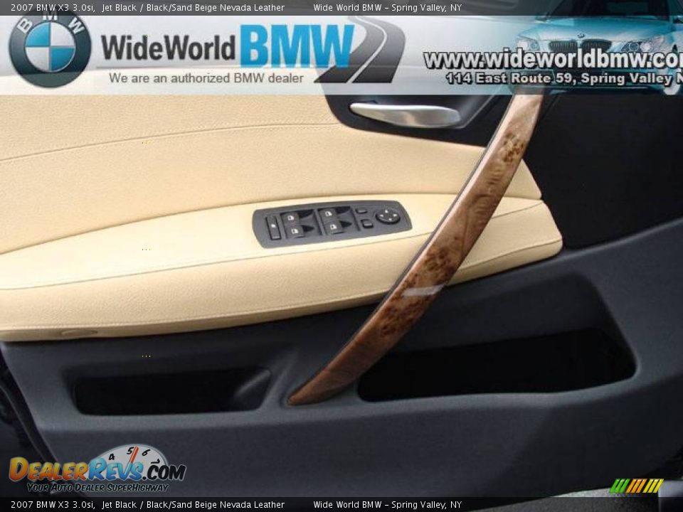 2007 BMW X3 3.0si Jet Black / Black/Sand Beige Nevada Leather Photo #9