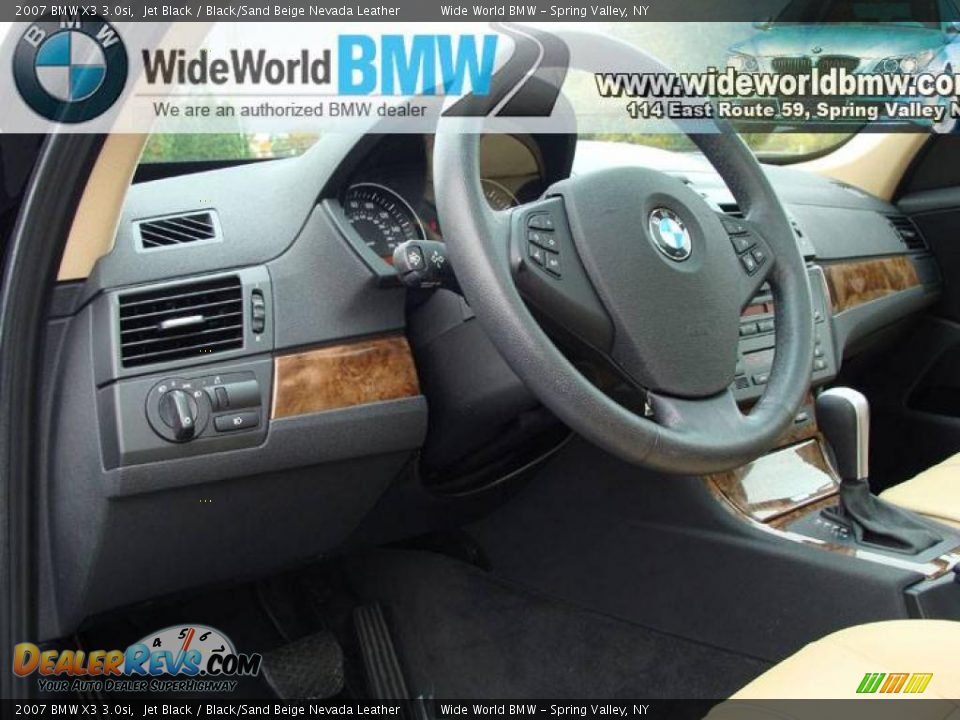 2007 BMW X3 3.0si Jet Black / Black/Sand Beige Nevada Leather Photo #11