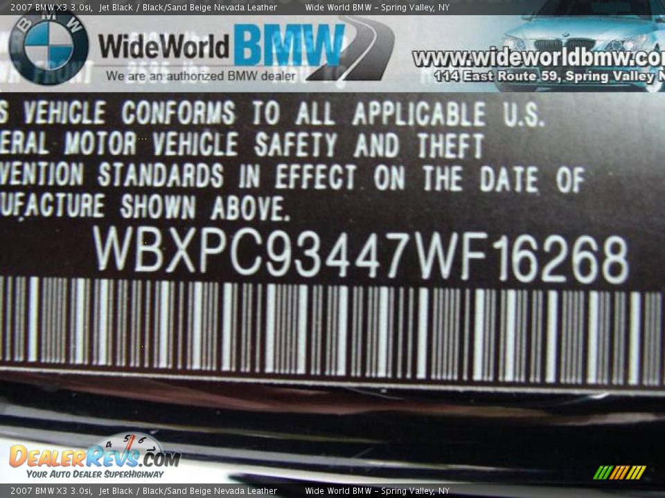 2007 BMW X3 3.0si Jet Black / Black/Sand Beige Nevada Leather Photo #15