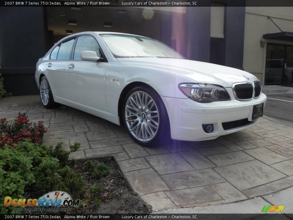 2007 BMW 7 Series 750i Sedan Alpine White / Rust Brown Photo #1