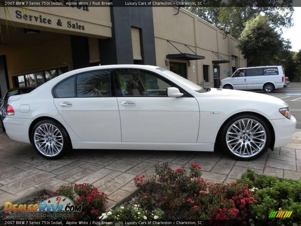 2007 BMW 7 Series 750i Sedan Alpine White / Rust Brown Photo #2