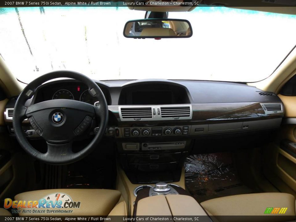 2007 BMW 7 Series 750i Sedan Alpine White / Rust Brown Photo #3