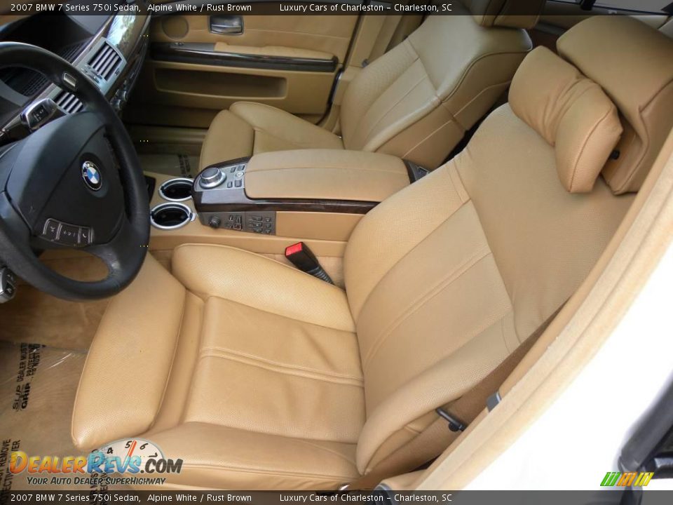 2007 BMW 7 Series 750i Sedan Alpine White / Rust Brown Photo #7