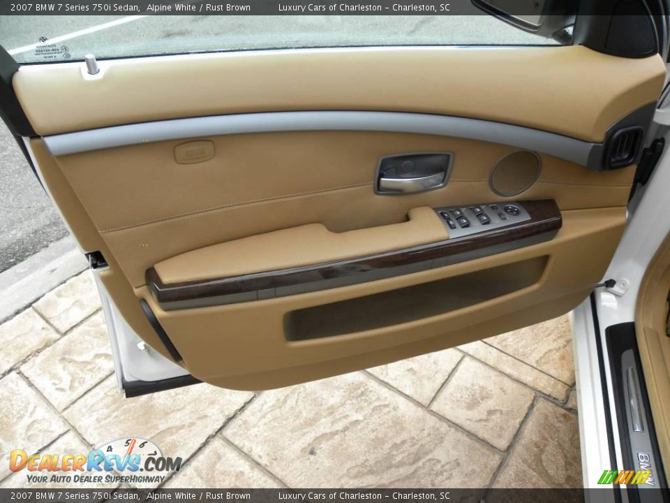 2007 BMW 7 Series 750i Sedan Alpine White / Rust Brown Photo #8