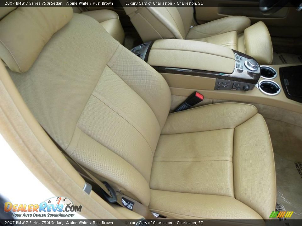 2007 BMW 7 Series 750i Sedan Alpine White / Rust Brown Photo #9