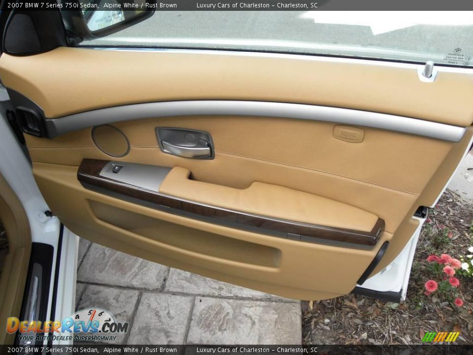 2007 BMW 7 Series 750i Sedan Alpine White / Rust Brown Photo #10