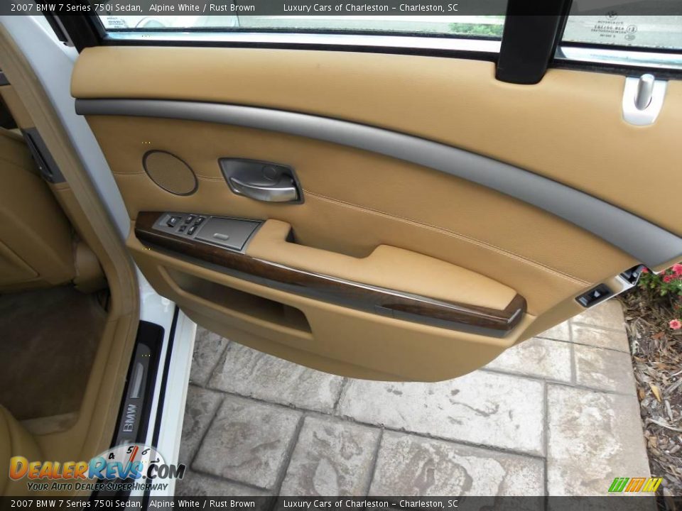 2007 BMW 7 Series 750i Sedan Alpine White / Rust Brown Photo #12