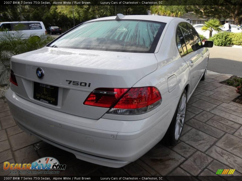 2007 BMW 7 Series 750i Sedan Alpine White / Rust Brown Photo #13