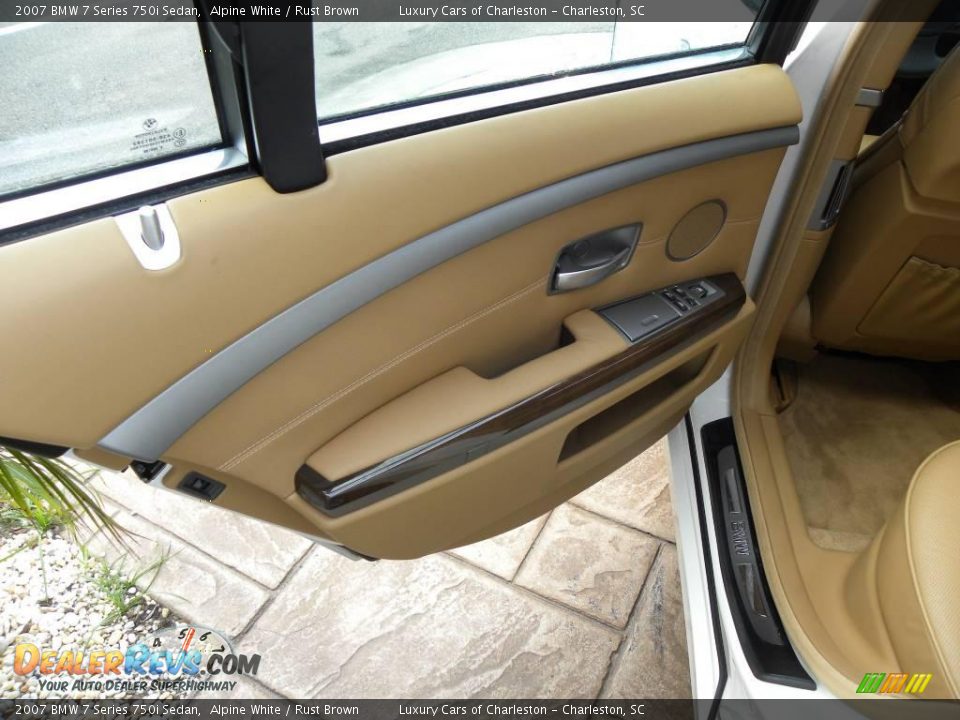 2007 BMW 7 Series 750i Sedan Alpine White / Rust Brown Photo #15