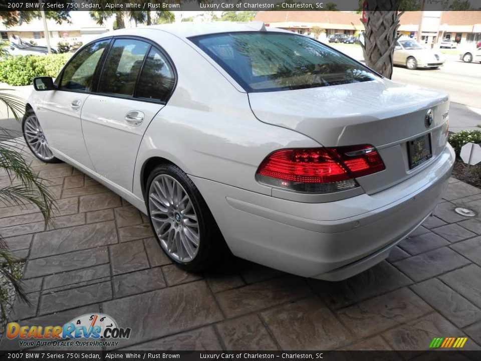 2007 BMW 7 Series 750i Sedan Alpine White / Rust Brown Photo #17