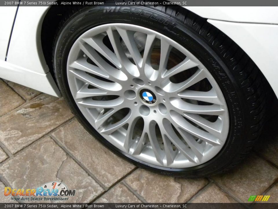 2007 BMW 7 Series 750i Sedan Alpine White / Rust Brown Photo #18