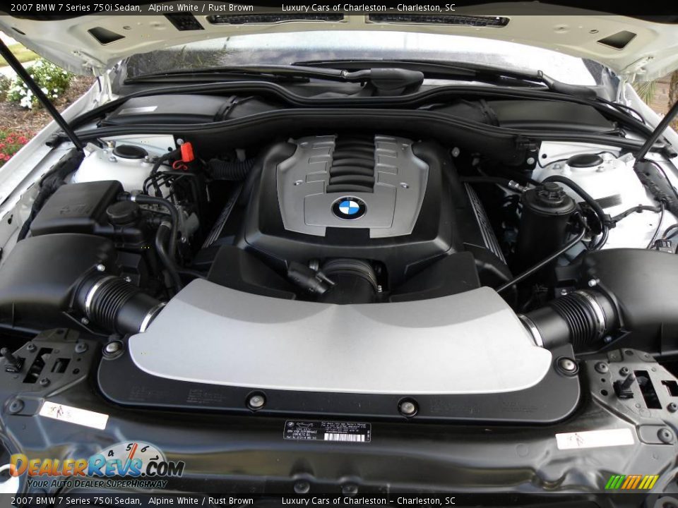 2007 BMW 7 Series 750i Sedan Alpine White / Rust Brown Photo #20