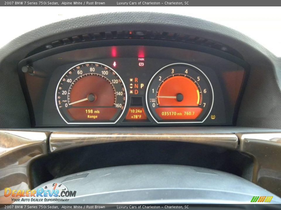 2007 BMW 7 Series 750i Sedan Alpine White / Rust Brown Photo #22