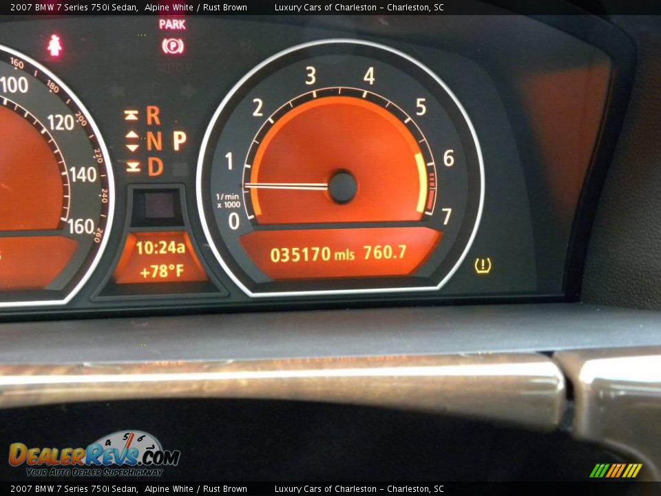 2007 BMW 7 Series 750i Sedan Alpine White / Rust Brown Photo #23