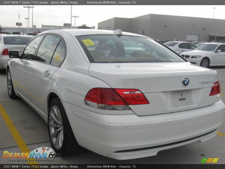 2007 BMW 7 Series 750Li Sedan Alpine White / Beige Photo #2
